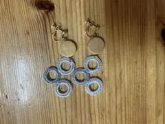 ハンドメイド グレー イヤリング