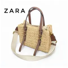 ZARA キッズ　ショルダーバック　かご×革　夏休み　お出かけのサムネイル