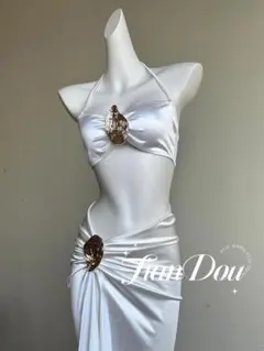 ホワイト ゴールド装飾 セパレートビキニ