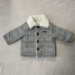 PETIT MAIN リバーシブルジャケット　チェック柄ボアジャケット