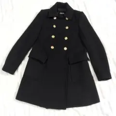 ZARA Pコートナポレオンコート 金ボタン ダブルブレスト クロップド