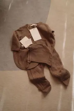 【ZARA】Baby ブラウンジャンプスーツ&ボンネット