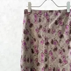 【新品タグ付き】b-impression ロングスカート タイト 花柄 裏地付き