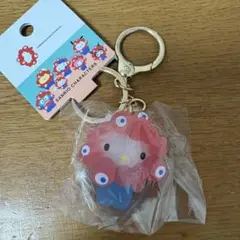 ミャクミャク キティ サンリオ 立体クリアカラーマスコットキーホルダー 万博