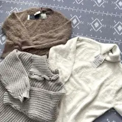 新品タグ付き　ふわモコ　セーター２着 グレーセーター未着用品おまけ　３着セット