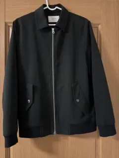 フロントジップ ブルゾン 襟付き ブラック