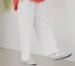 新品　studio CLIP ペインターストレートデニムパンツ　LL 白のサムネイル