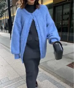 ameri 2WAY MOHAIR SHAGGY KNIT ニットカーディガン