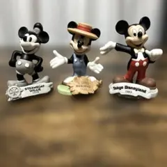 ミッキーマウス 陶器フィギュア3セット 1928-1963