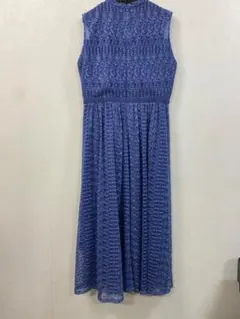 Aimer acret レース ノースリーブ パーティードレス 青