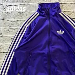 adidas 00s トレフォイルロゴ刺繍 トラックジャケット 茄子紺 M