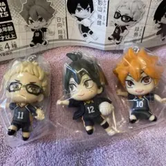 ハイキュー！！でふぉフィグガチャ　烏野高校キーホルダー３個セット日向、月島、山口