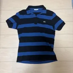 LACOSTE ラコステ ボーダー ポロシャツ ブラック ブルー