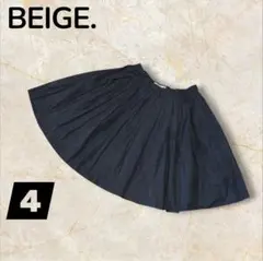 BEIGE. ブラック フレアスカート プリーツスカートひざ丈 サイズ4