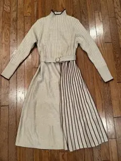 Lilly chocolate ニットワンピース Mベージュ