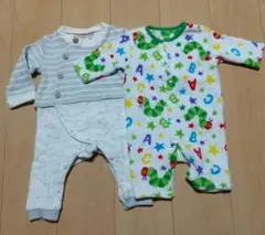 ベビー服 ロンパース2点セット 70cm はらぺこあおむし モコモコ