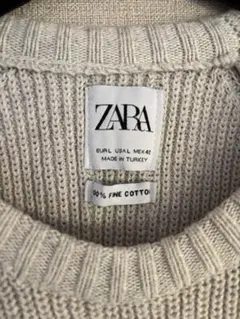 ZARA リブ編みライトグレーセーター M