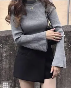 【GRL】ショート丈フレアスリーブニットトップス[k9353f]