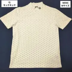 FJ モックネックシャツ　ホワイト 星柄 ゴルフシャツ