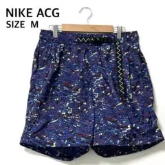 NIKE ACGナイキ　総柄ウーブンナイロンクライミングショートパンツ　ハーフM