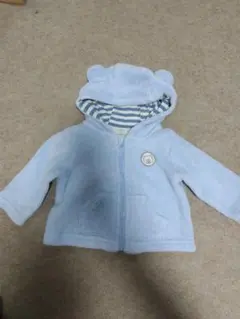 水色クマ耳フード付きパーカー