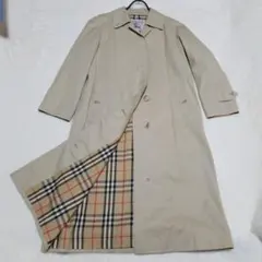 バーバリー　ステンカラーコート　ノバチェック　９号　ハニーベージュ