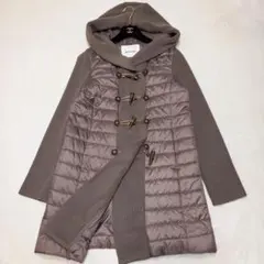 近年✨インゲボルグ 中綿 ニット ダッフルコート フード付き カーキブラウン