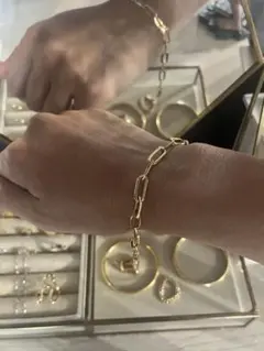 18金ゴールド チェーンブレスレット 5.62g paperclip - メルカリ