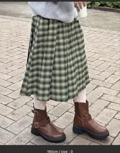 CIAOPANIC チャオパニック　チェックプリーツスカート　グリーン