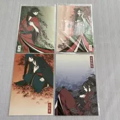 和風 イラスト ポストカード 4枚 「薄桜鬼」シール 浮世絵猫 シール セット