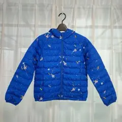 ユニクロ　ライトウォームパデットパーカ　アウター　パフテック　宇宙柄　140