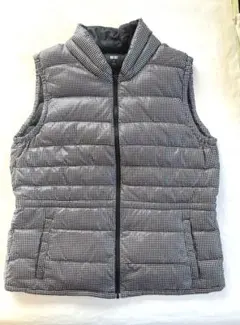 ユニクロ　チェック柄ダウンベスト　調節紐　XL