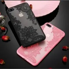 iPhone11ケース iPhone11カバー 黒 花柄 かわいい