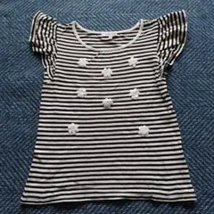 USED☆グローバルワーク　女の子XL　120cm　フリル袖半袖Tシャツ