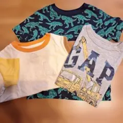 GAP Tシャツ3枚セット 恐竜とクレーン車