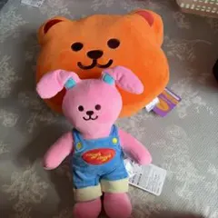 ウサギぬいぐるみとクマクッションセット