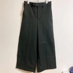 CLEL バックブラッシュドTRフレアスラックス パンツ　ドレープ　ブラック　S