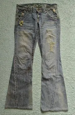 ブーツカットデニム・フレアデニム・ブルー