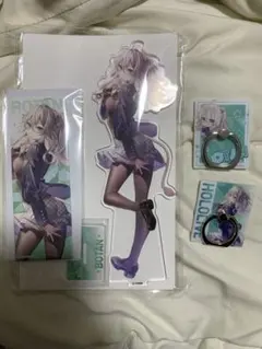 獅白ぼたん　ねぽらぼ　GIGOアクリルスタンド　缶バッジ　スマホクリップセット