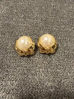 ヴィンテージ パール イヤリング ゴールド