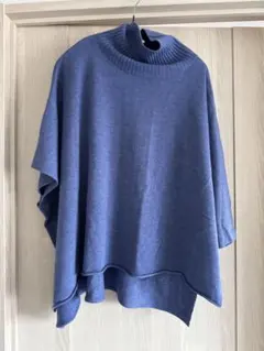 mizuiroindネイビー タートルネック オーバーサイズ トップス