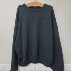GAP ダークグリーン ロゴ刺繍 スウェット 深緑