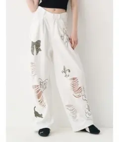 EVRISグラフィックデザインウラケワイドパンツ