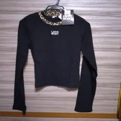 LOVE BOAT 長袖 Tシャツ 黒 レオパード柄　LB-LST09