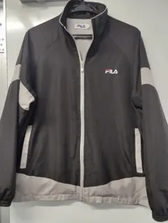 【襟付き】FILAフィラ　長袖ジャケット　M黒ブラック　スポーツ　裏起毛