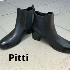 《Pitti》極美品 レザーブーツ サイドゴア ブラック 23.5 ヒールブーツのサムネイル