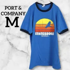 希少✨PORT & COMPANY Tシャツ 【M】　半袖　クルーネック　ブルー