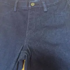 見てみてダークブルー スキニーデニム ボタン付き