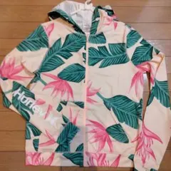 Hurley ラッシュガード ジップアップパーカー ボタニカル柄 S