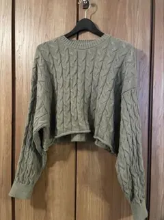 ZARAクロップドケーブルニット新品